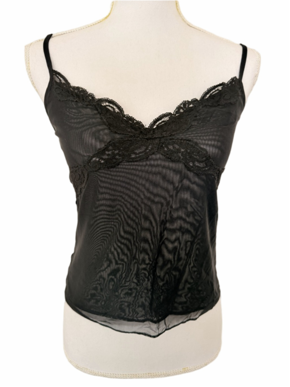 Laundry by Shelli Segal Black Lace Trim Camisole Top - Size Medium